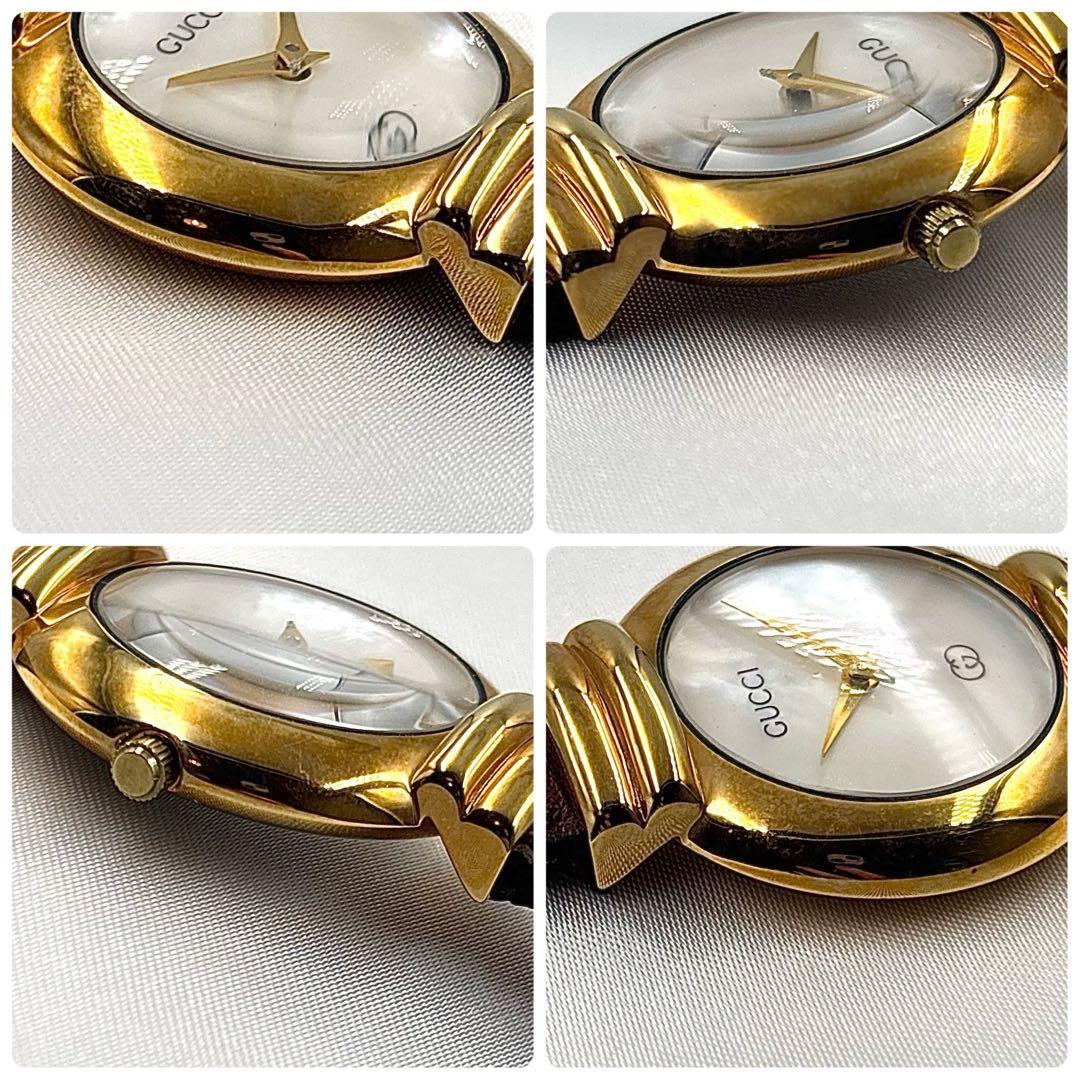 稼働品 グッチ GUCCI 腕時計 レディース ラウンド ゴールド 0331