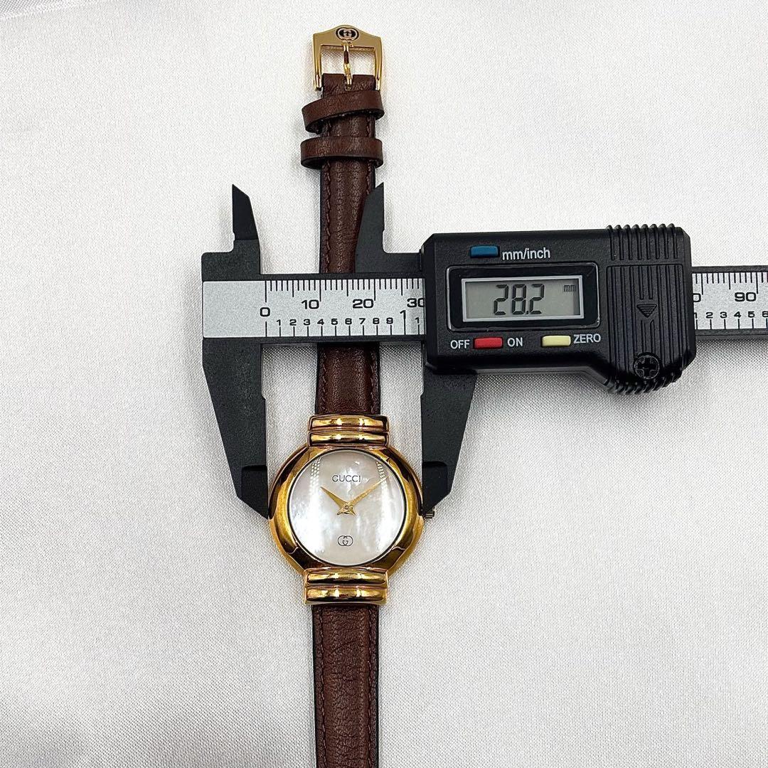 稼働品 グッチ GUCCI 腕時計 レディース ラウンド ゴールド 0331