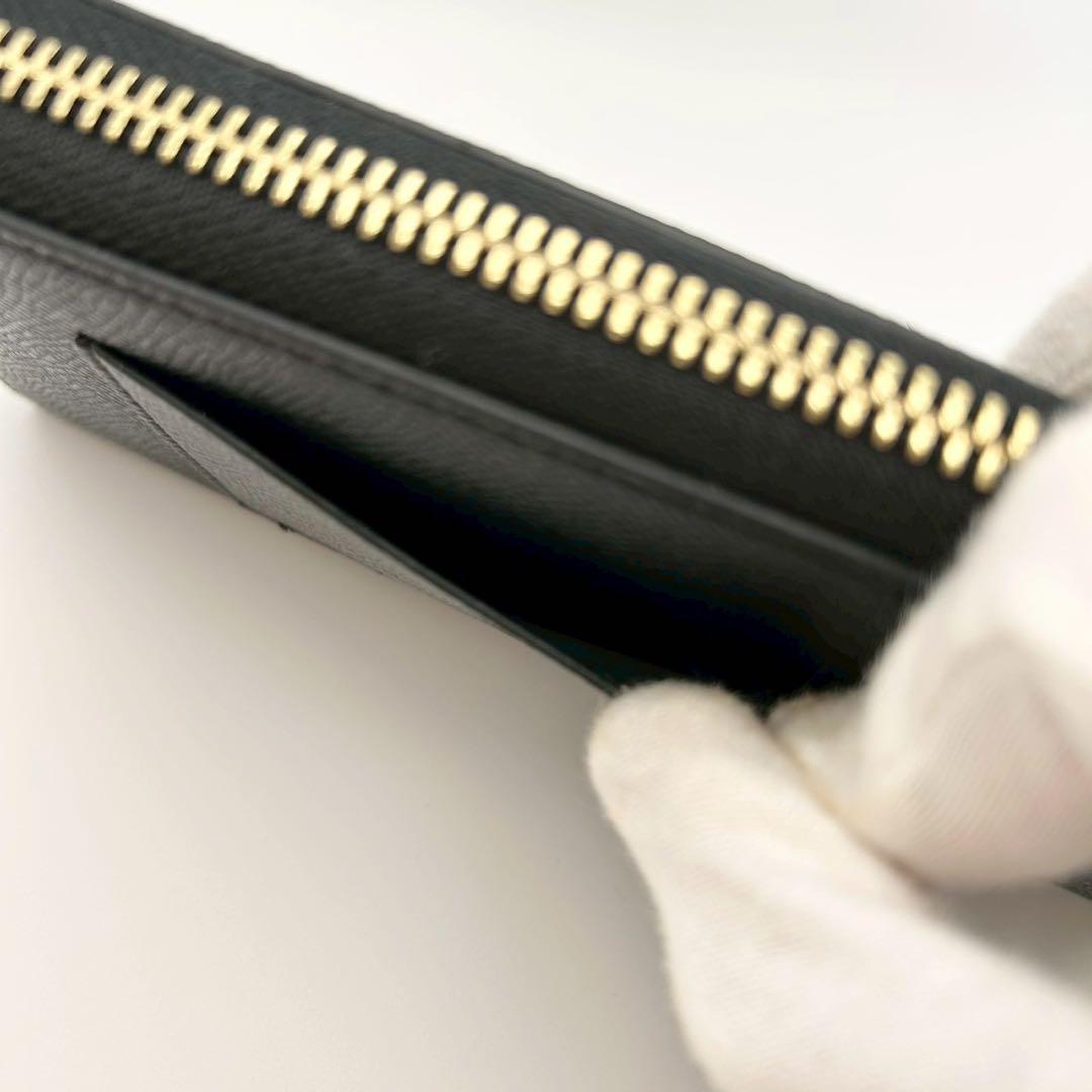 【超美品】COACH コーチ 長財布 ラウンドファスナー レザー ブラック