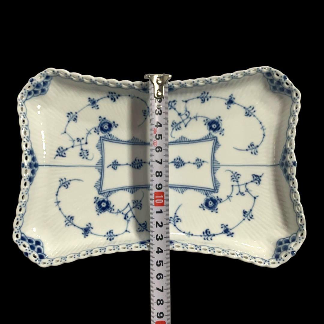 ロイヤルコペンハーゲン ブルーフルーテッド フルレース スクエアプレート