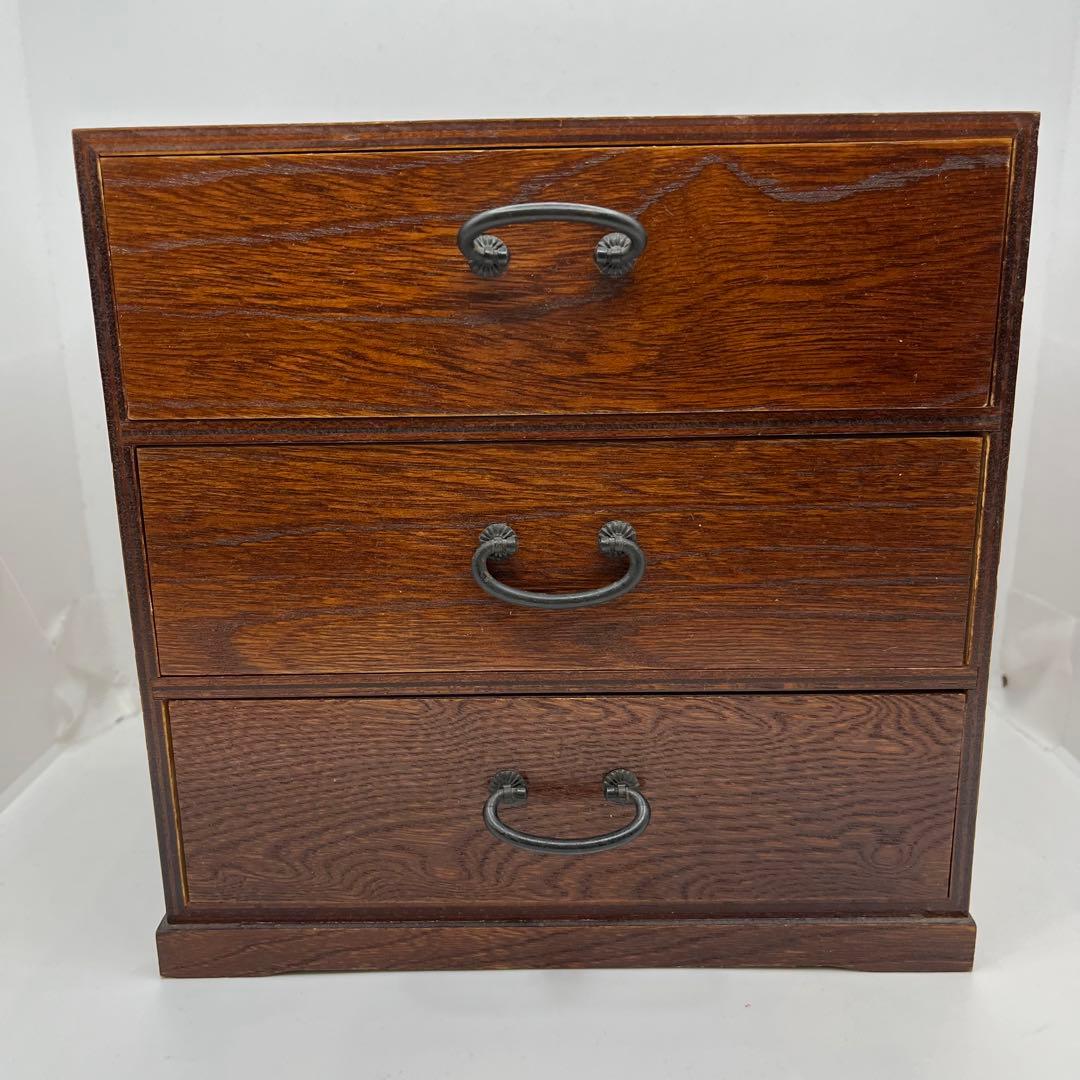 和製アンティーク 小タンス 引き出し 箪笥 和家具 小物入れ 収納 3段