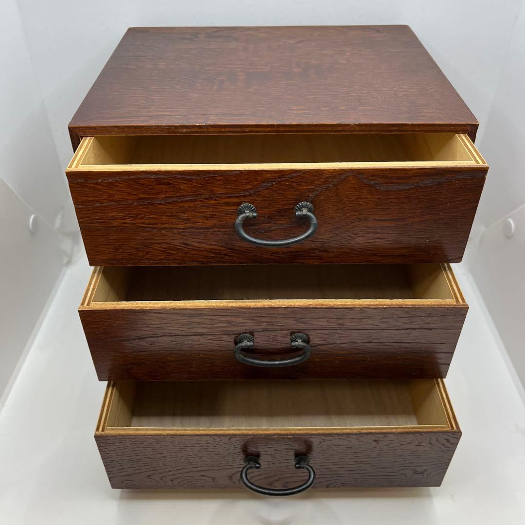 和製アンティーク 小タンス 引き出し 箪笥 和家具 小物入れ 収納 3段
