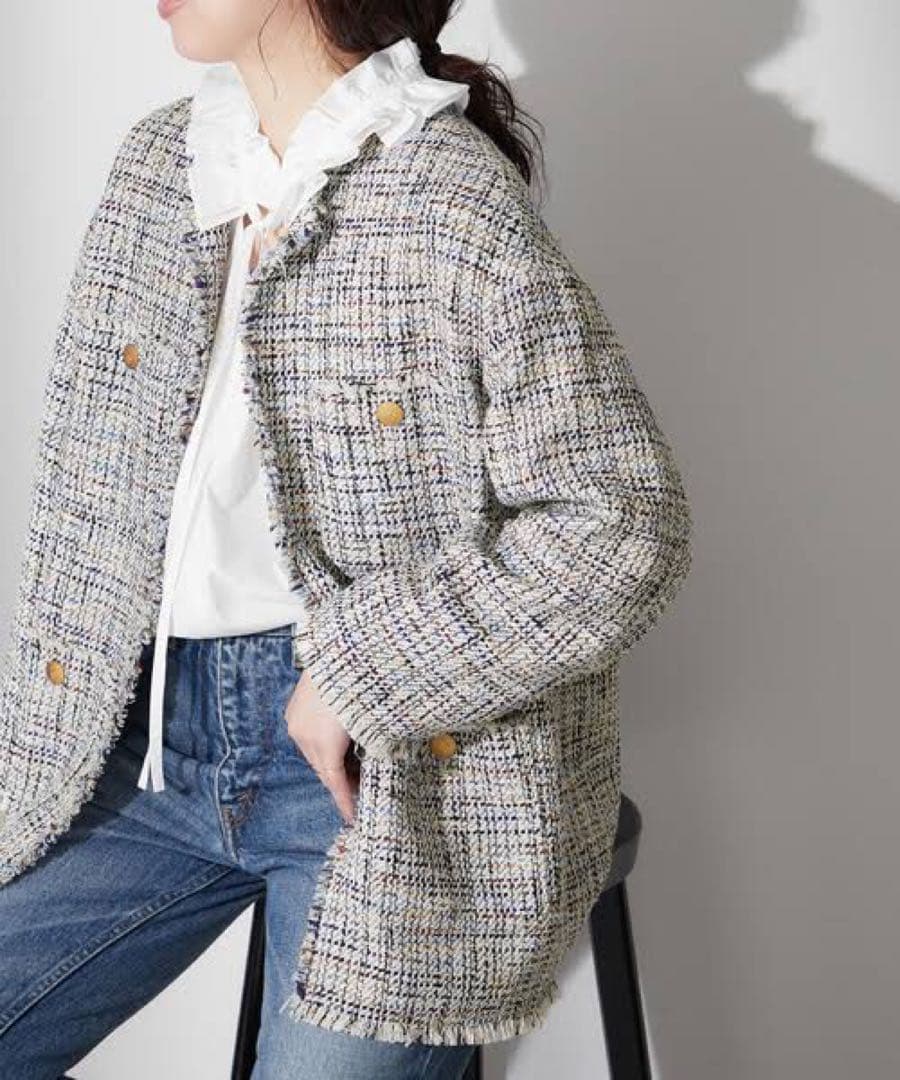 ジャーナルスタンダード レサージュ GIOLICA ラメツイードBIGジャケット