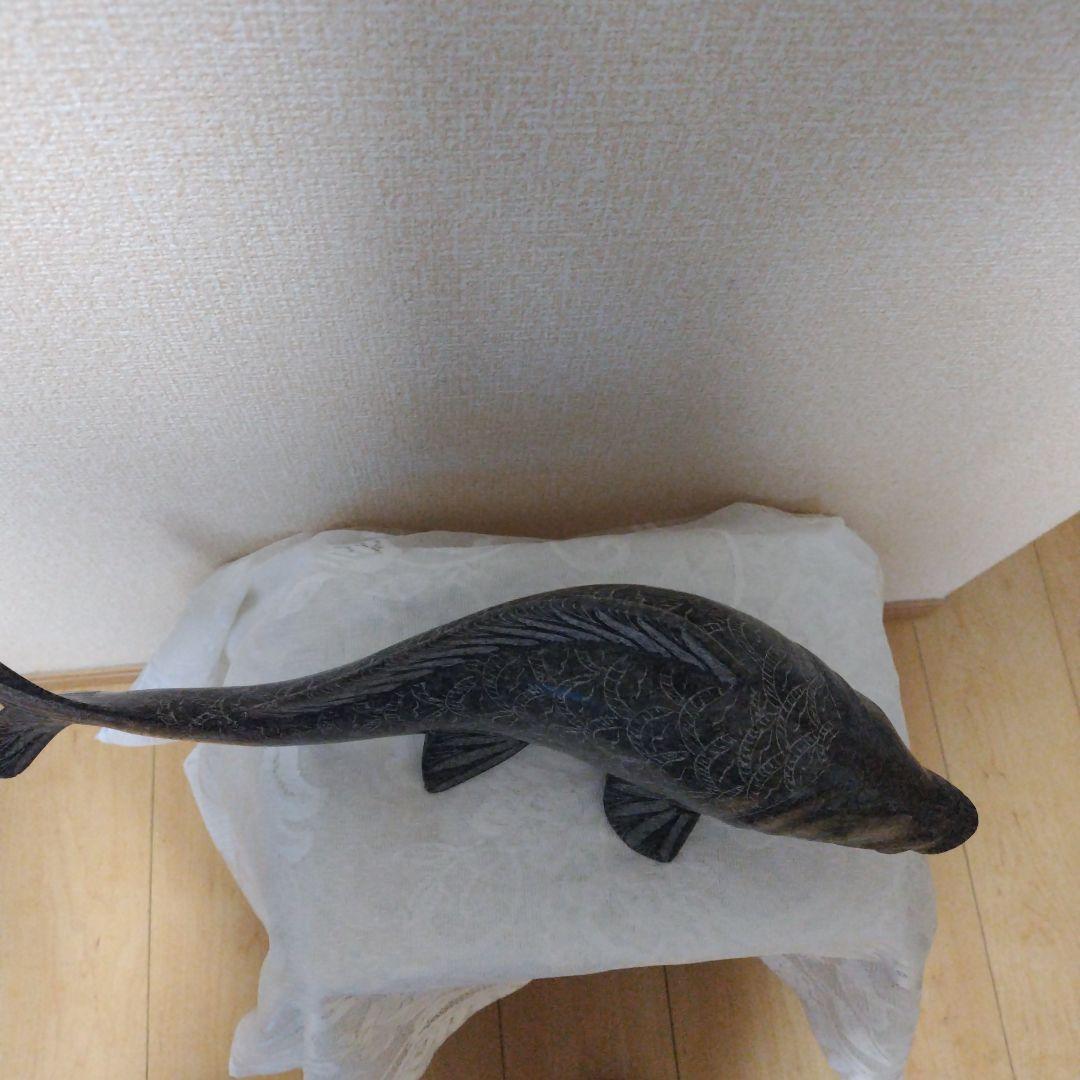 鯉の置物　御影石