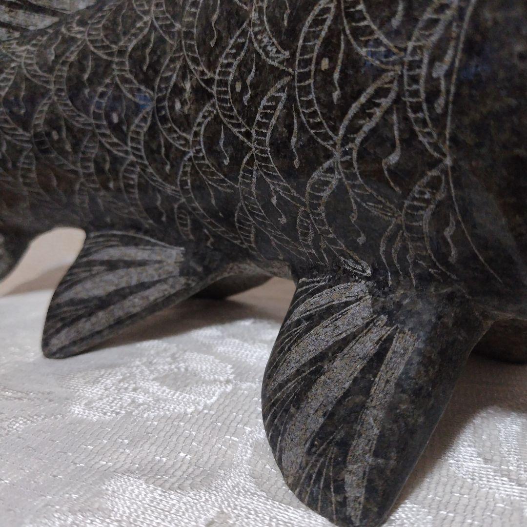 鯉の置物　御影石