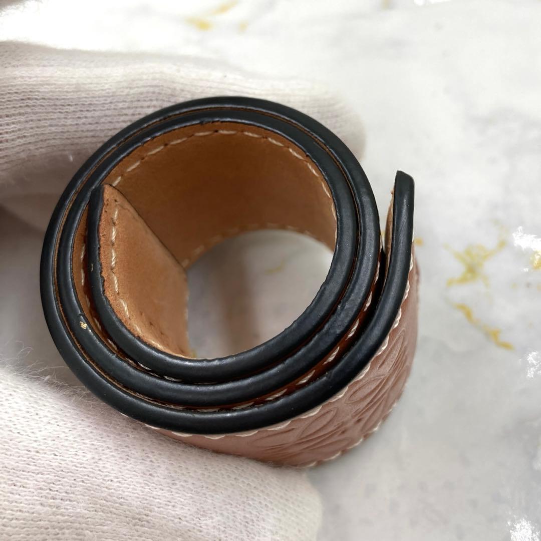 外観極美品❣️LOEWE ロエベアナグラムスラップレザーブレスレットアクセサリー