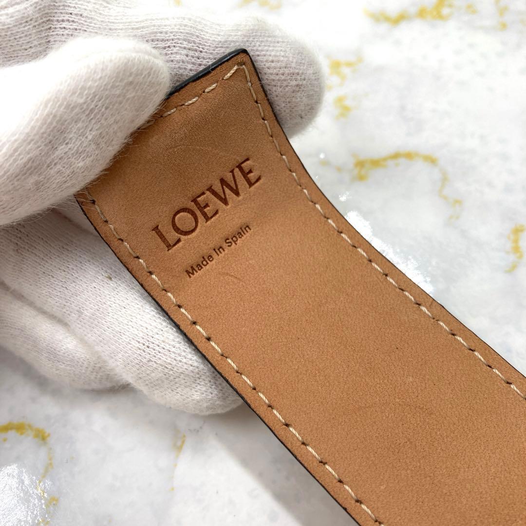 外観極美品❣️LOEWE ロエベアナグラムスラップレザーブレスレットアクセサリー