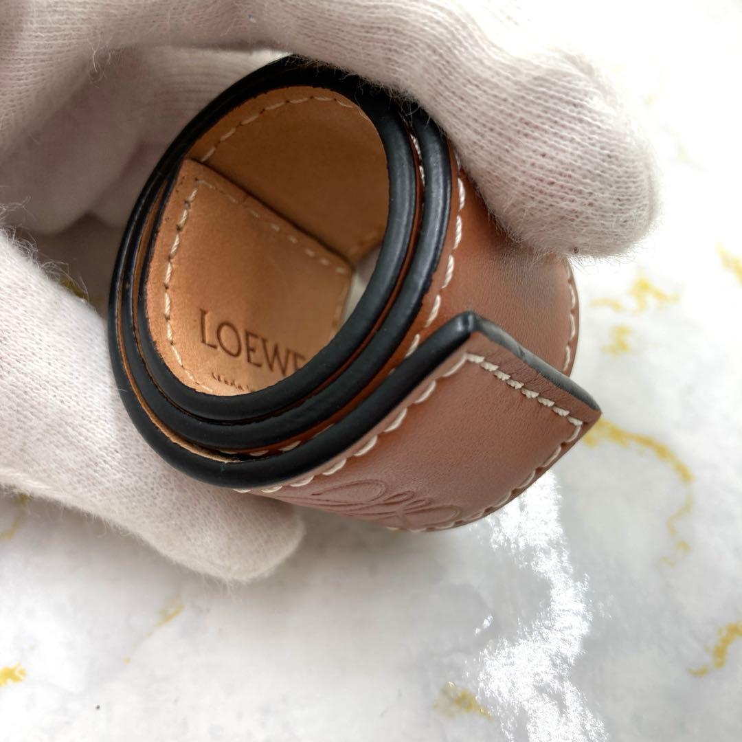 外観極美品❣️LOEWE ロエベアナグラムスラップレザーブレスレットアクセサリー