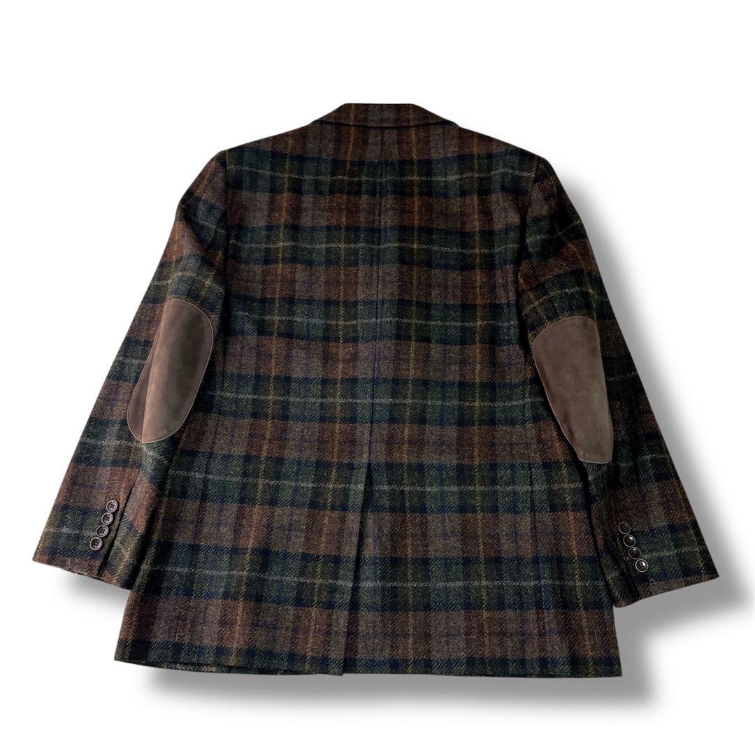 ブルックスブラザーズ　エルボー牛革パッチ　チェック テーラードジャケット L相当