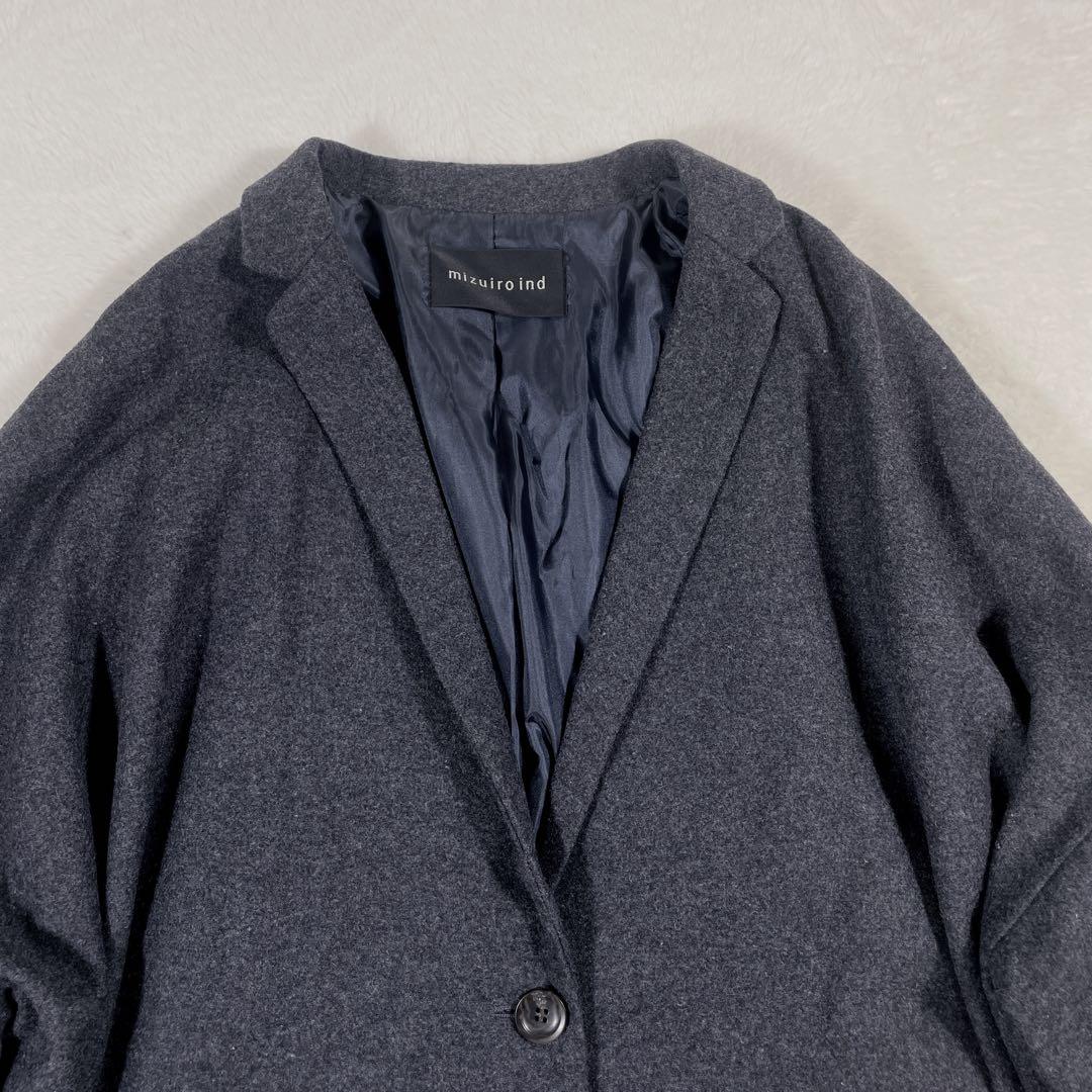 mizuiro ind 23AW グレー ウール　ロングコート
