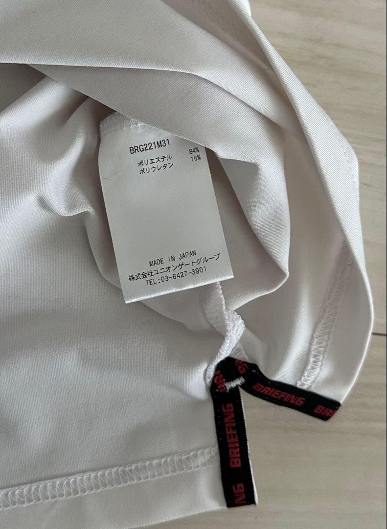 ブリーフィング ゴルフ バックテープロゴボタンダウンポロシャツ ホワイト