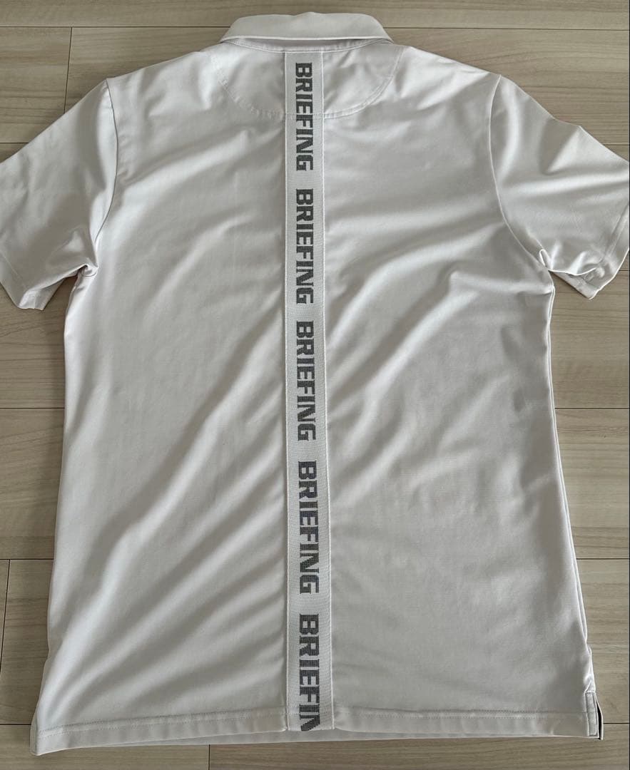 ブリーフィング ゴルフ バックテープロゴボタンダウンポロシャツ ホワイト