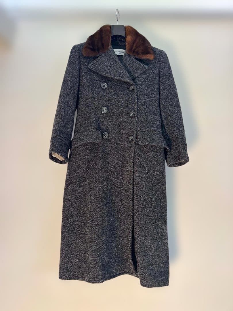 DOLCE&GABBANA コート ファー付き襟　ロングコート