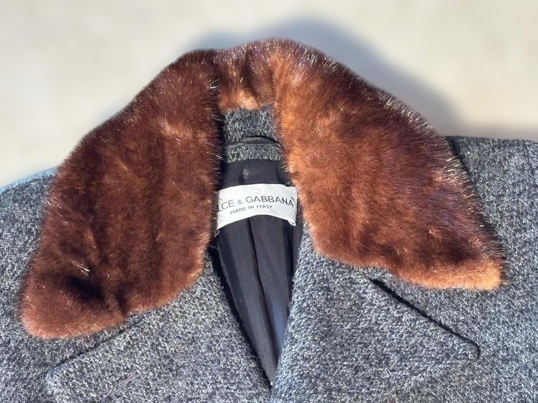 DOLCE&GABBANA コート ファー付き襟　ロングコート