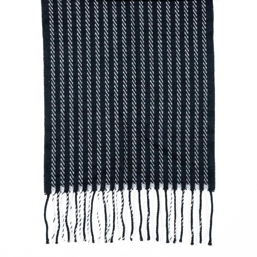 SAINT LAURENT メンズマフラー 白黒 ストライプ