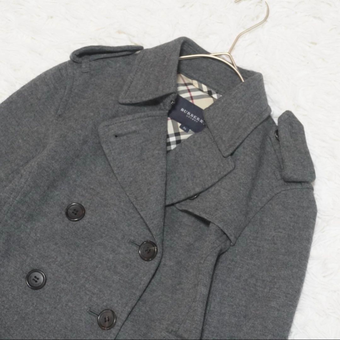 美品 バーバリー ピーコート ナポレオン ノバチェック ショート丈 ダブル