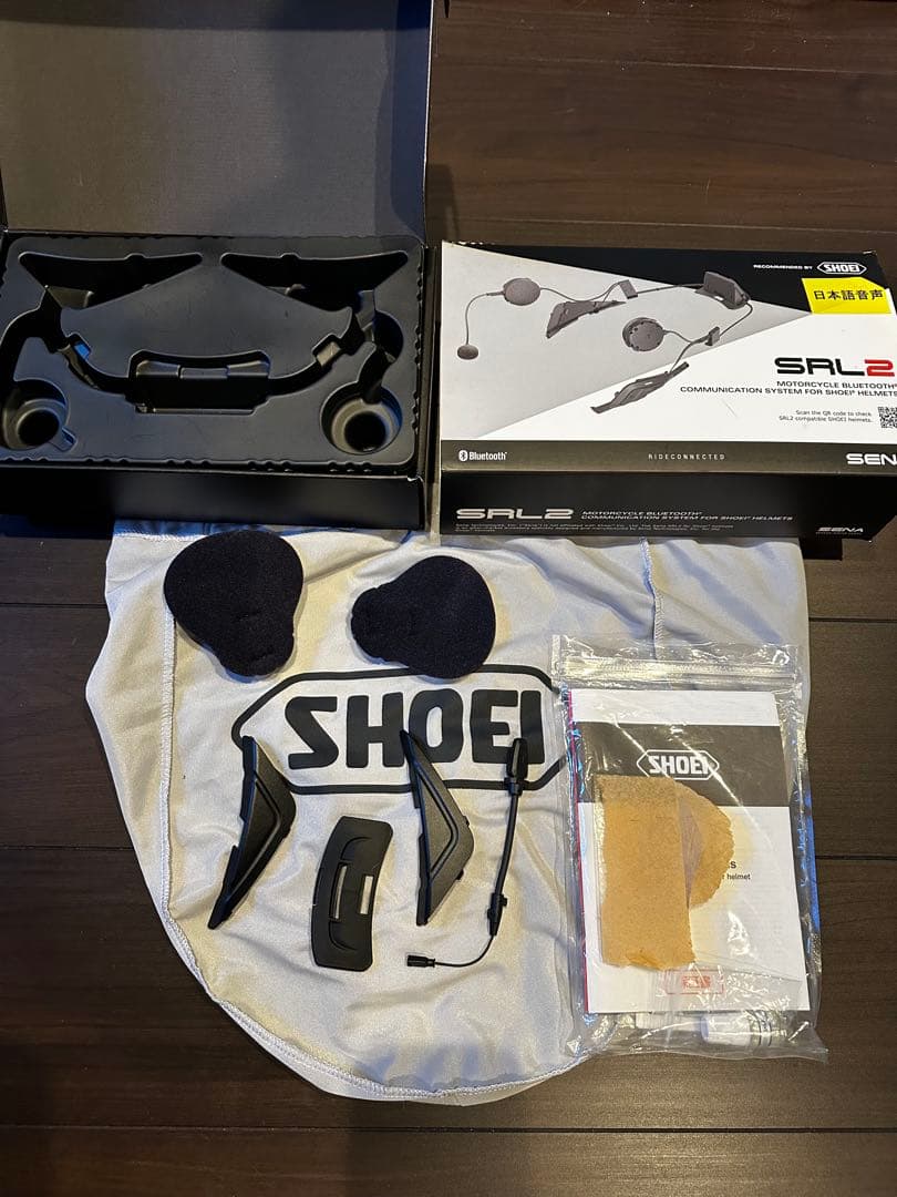 SHOEI フルフェイスヘルメット ブラック/ホワイト　SENA SRL2内蔵
