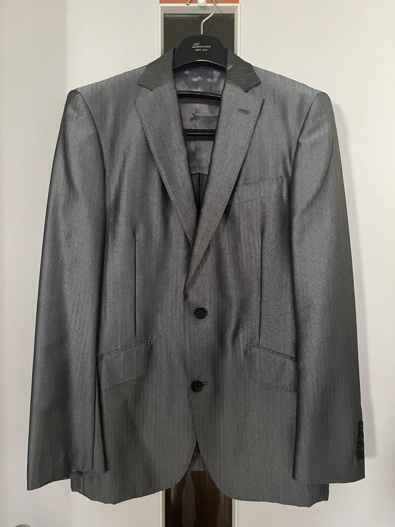 ティノラス グレー スーツジャケット ベスト スラックス セット　Lサイズ