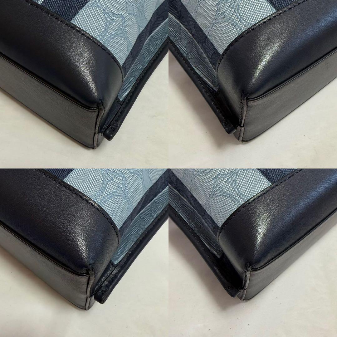 【新品同様】コーチ C8416 2way ショルダーバッグ ストライプ レザー