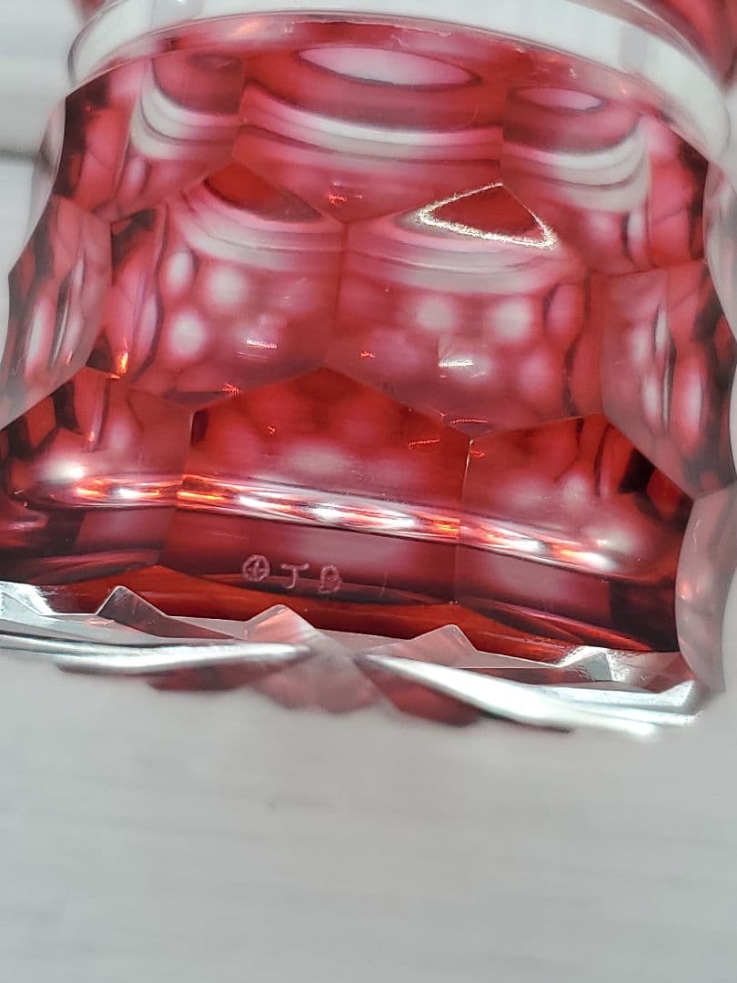 管32 薩摩切子 グラス 赤 青 2客セット 復元 尚古集成館監修 JB刻印