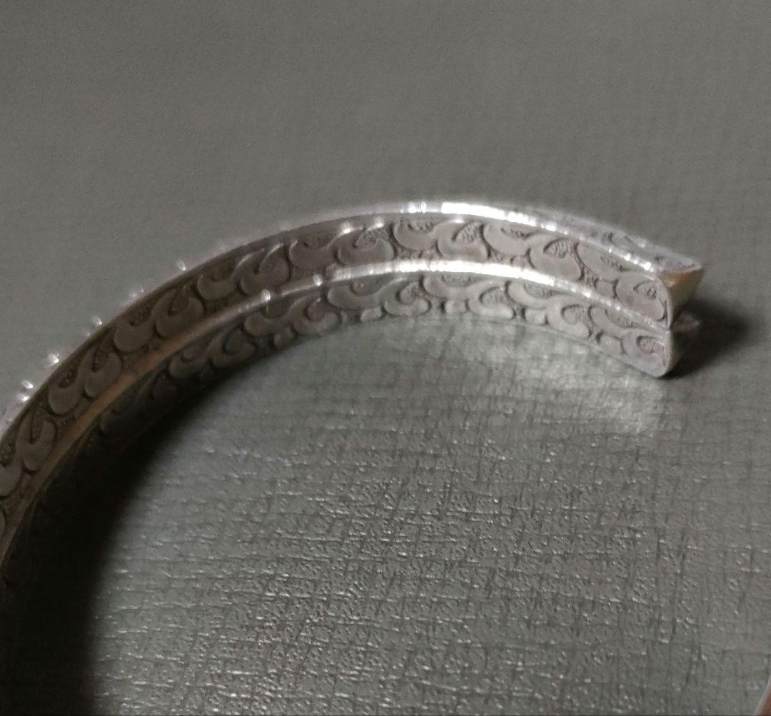 シルバー調花模様カフブレスレット ☆Taka☆