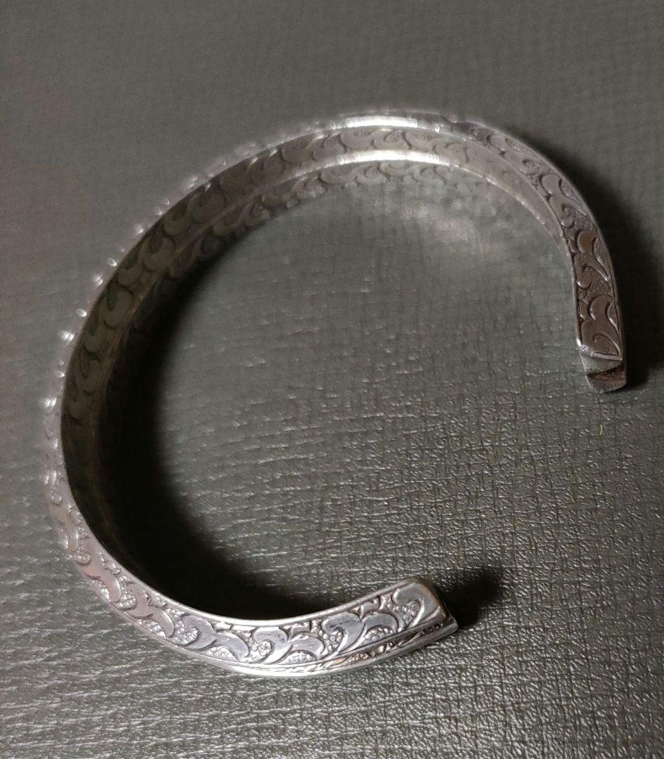 シルバー調花模様カフブレスレット ☆Taka☆