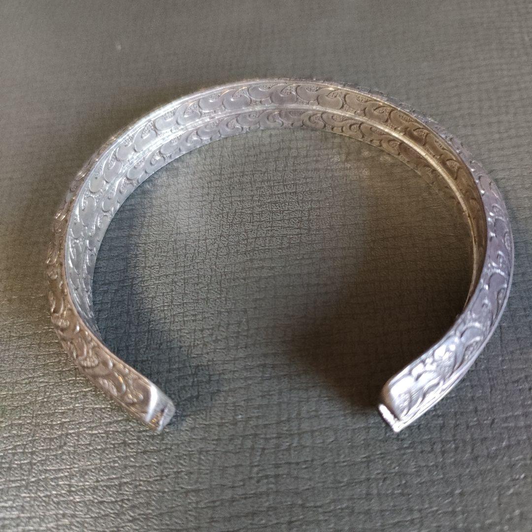 シルバー調花模様カフブレスレット ☆Taka☆
