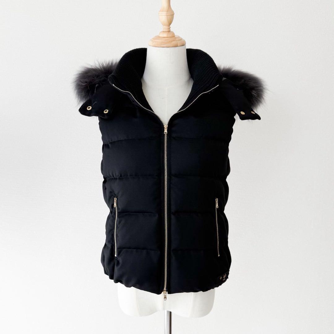 TATRAS ファー付きダウンベスト LUSERA 02 ブラック 定価11万