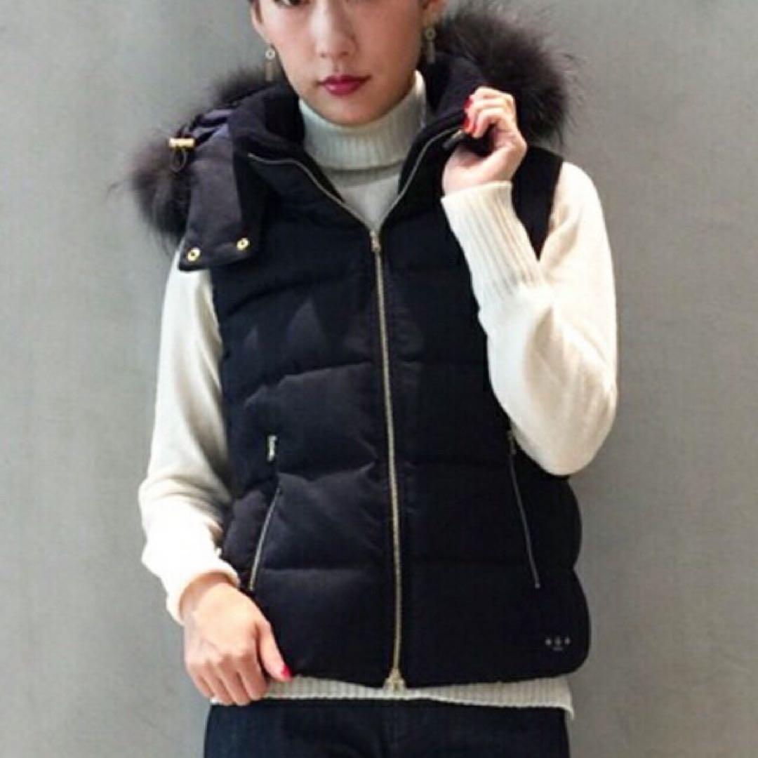 TATRAS ファー付きダウンベスト LUSERA 02 ブラック 定価11万