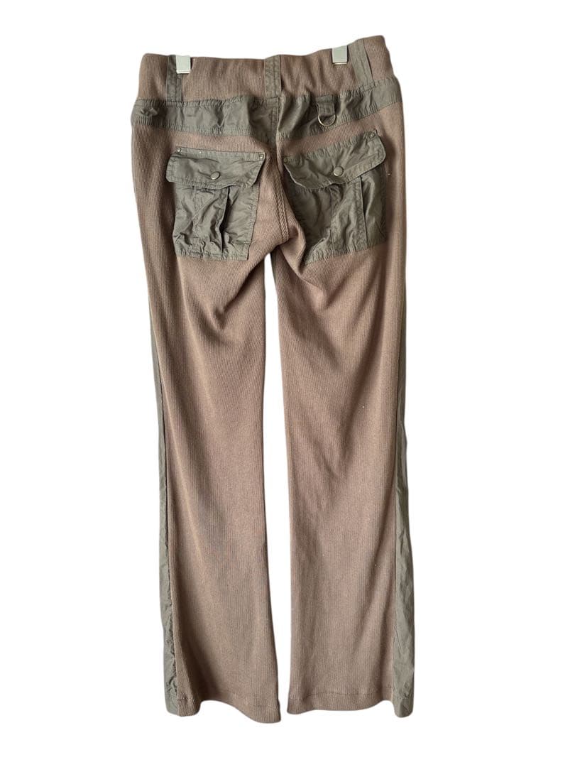 goa風 ブラウン カーキ ブーツカット スエット y2k グランジ