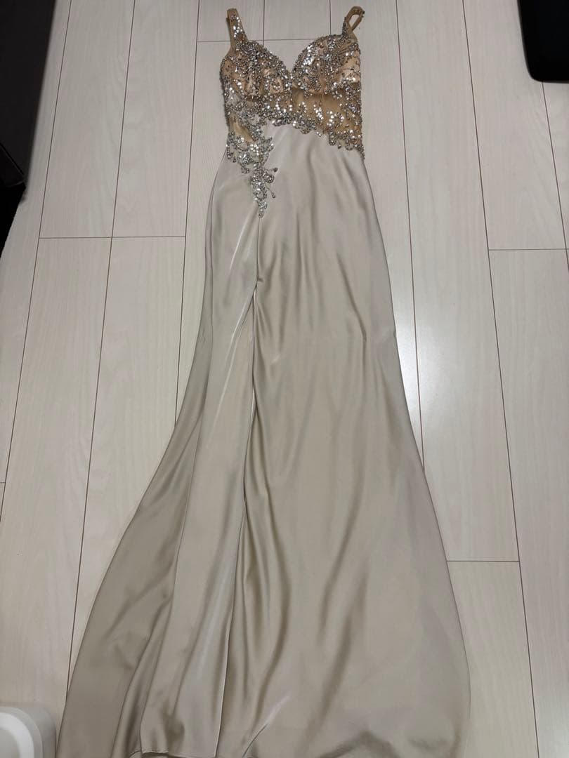 IRMA イルマ ビジュー 刺繍 スリット ロングドレス キャバドレス