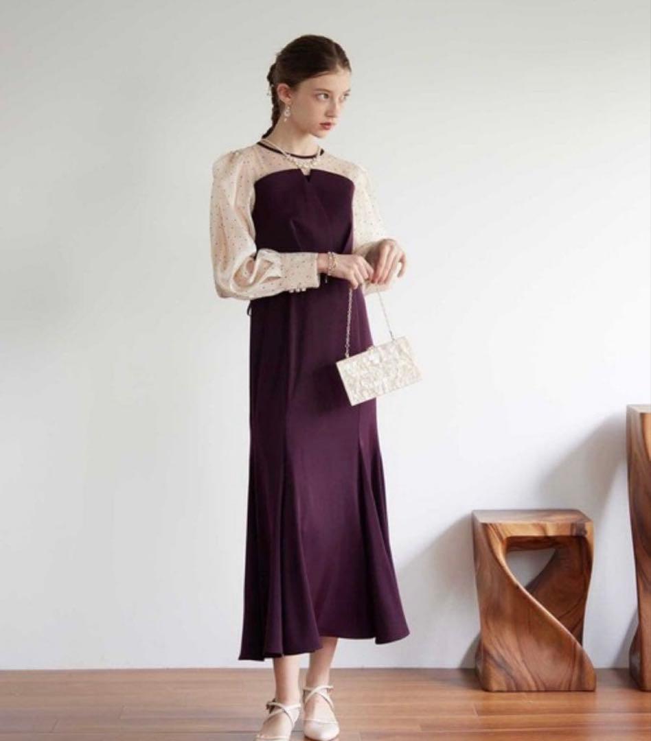 タグ付きDorry Dollドットスリーブマーメイドドレス