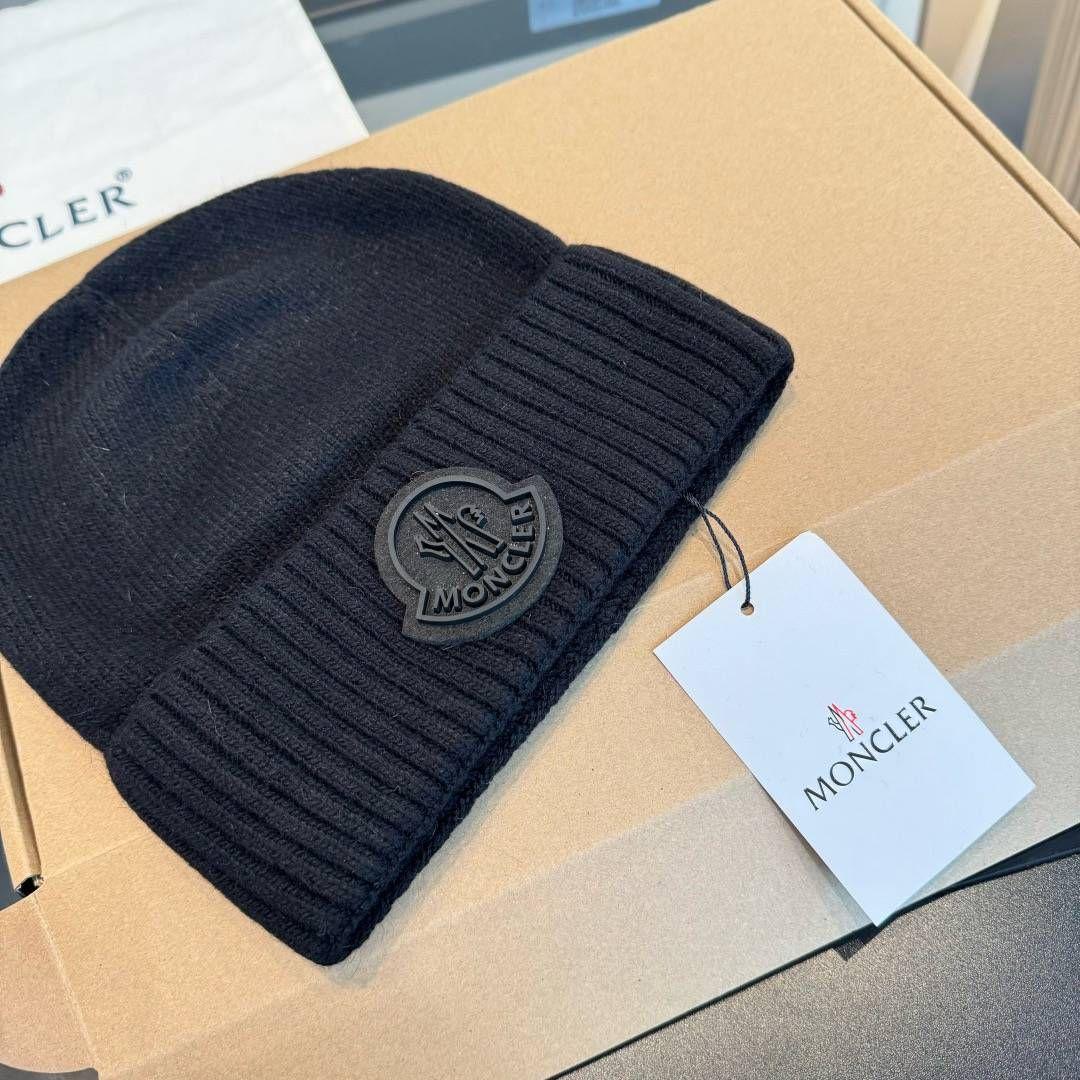 MONCLER ロゴ ニット キャップ ブラック