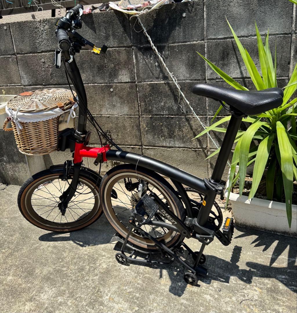 折りたたみ自転車　オシャレ　可愛い　ブラック　赤