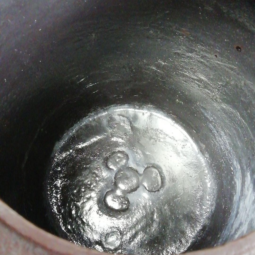 Ｓ４８４　茶釜　『色紙文　筒釜』『釜師　佐藤清光作』『鉄釜』　共箱　茶道具