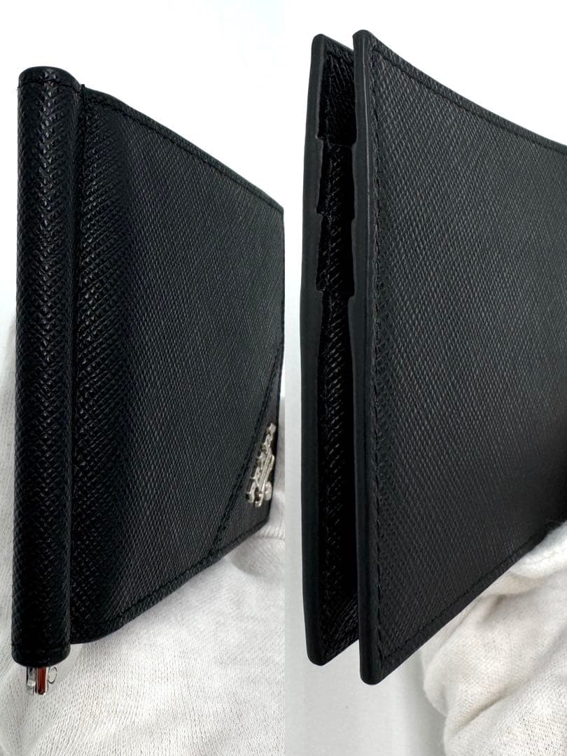 【超美品】PRADA プラダ サフィアーノ メタル マネークリップ 2MN077