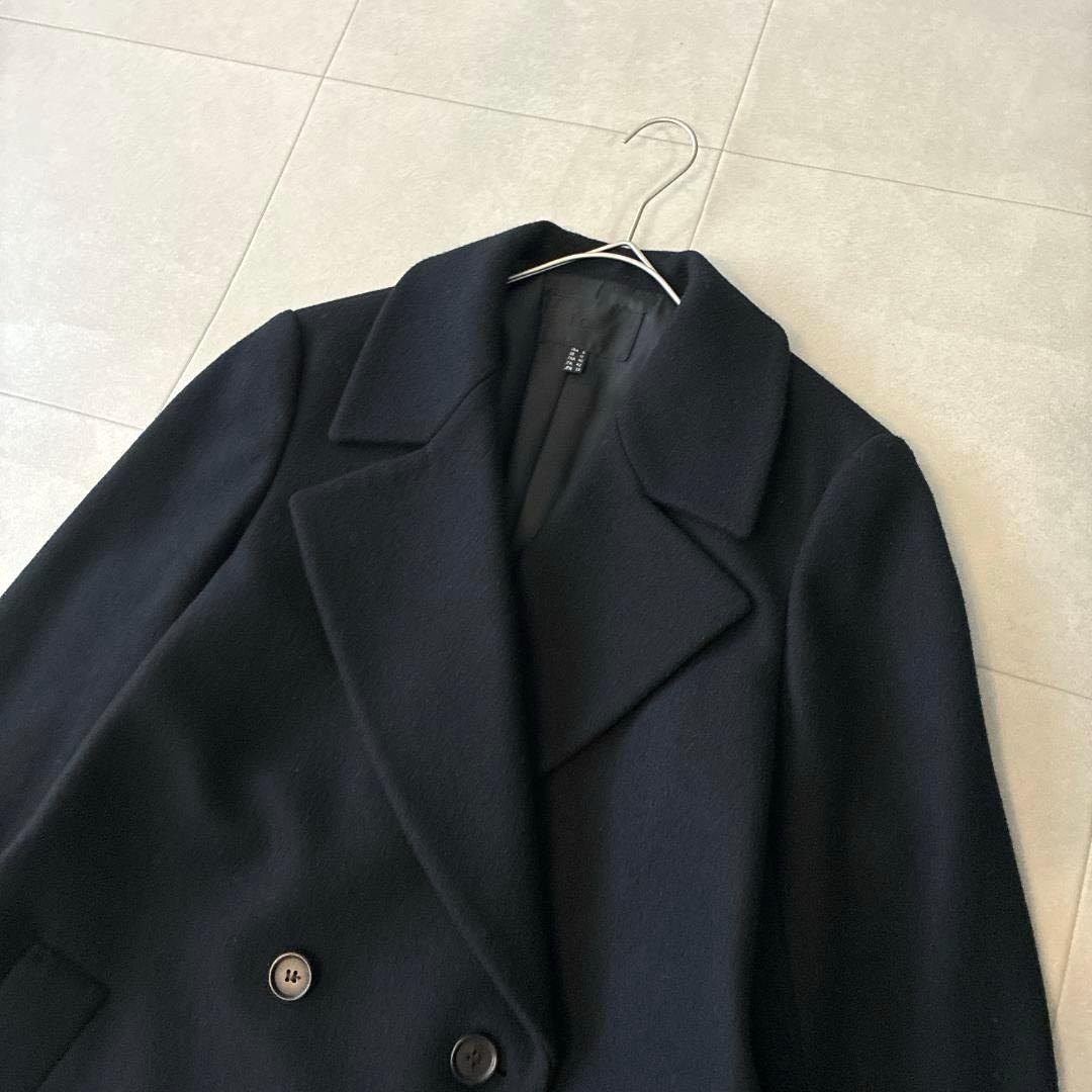 近年 美品 ICB♡ウールリバー Pコート ダブルボタン 大きいサイズ 13黒
