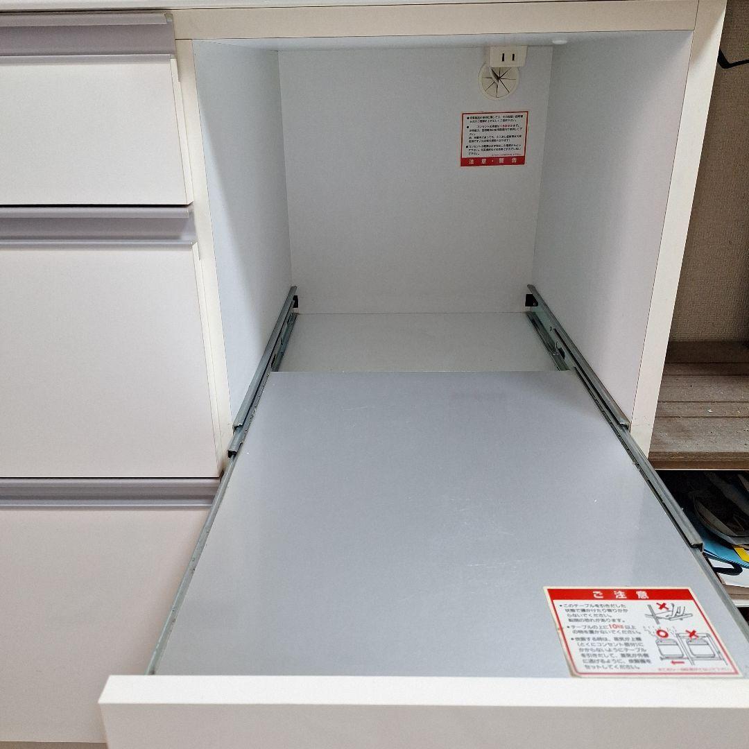 キッチンカウンター　キッチンボード　食器棚　白　東京インテリア　90cm