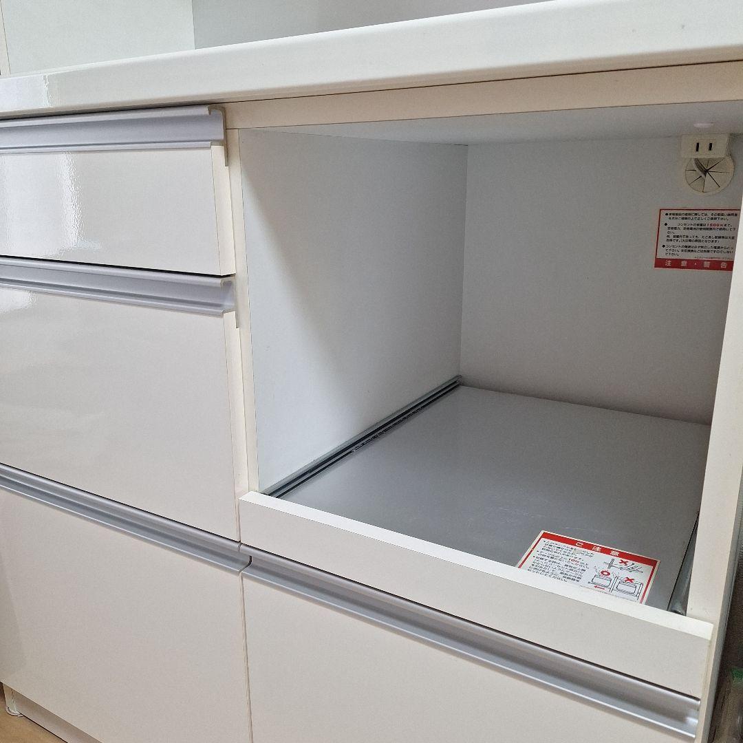 キッチンカウンター　キッチンボード　食器棚　白　東京インテリア　90cm