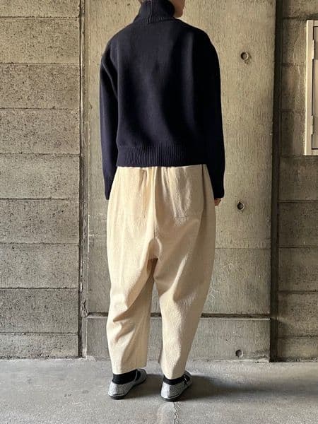 アトリエナルセ コットンウールツイルサルエルパンツ キナリ