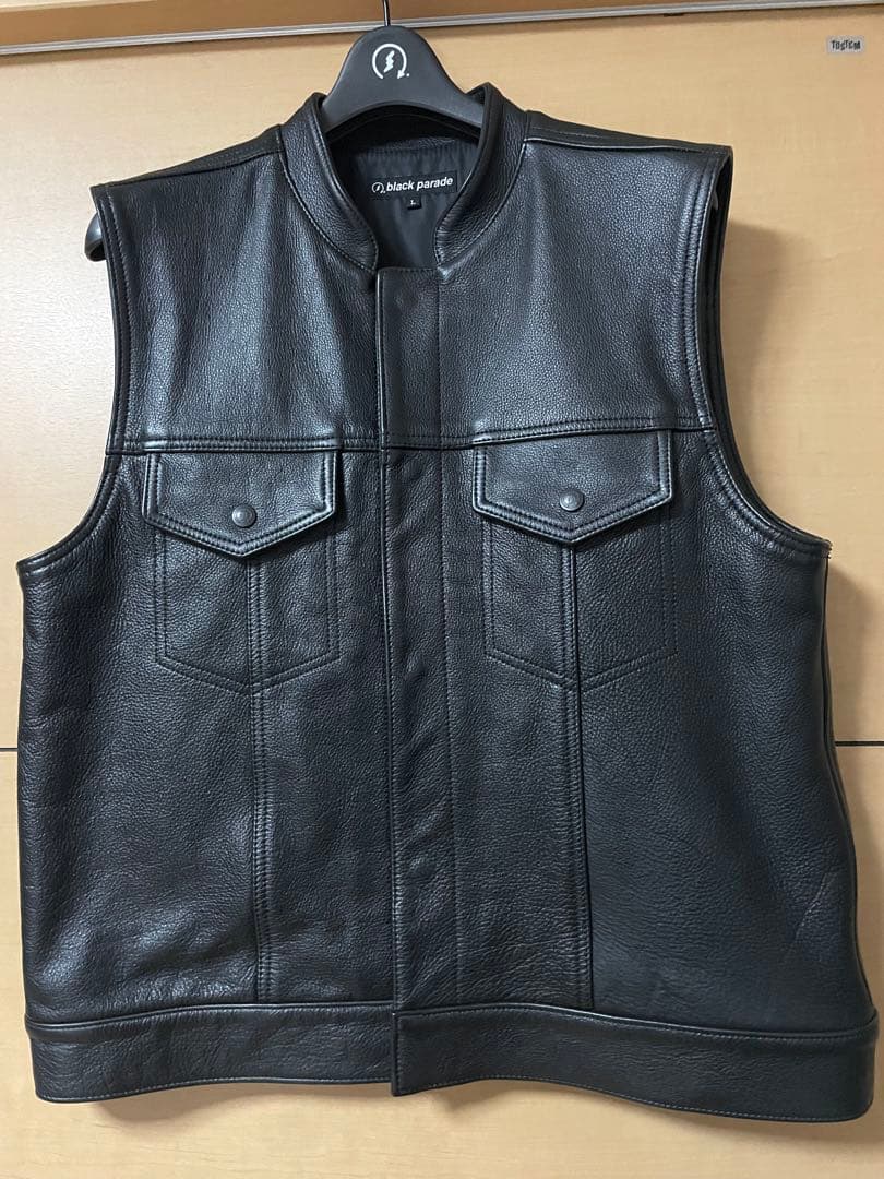 black parade Leather Vest L ブラックパレード
