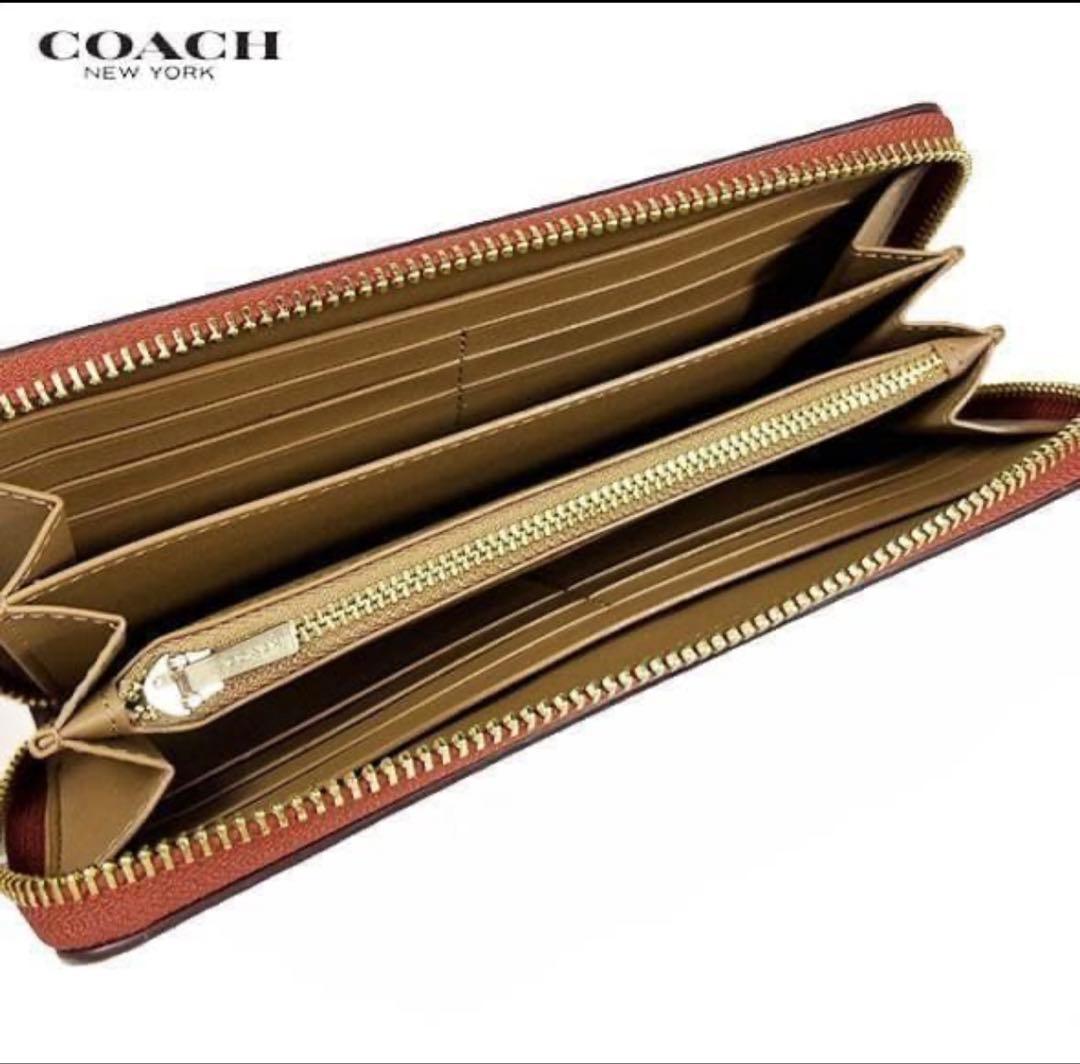 コーチ 長財布 COACH レザー シグネチャー ストロベリー 苺 プリント
