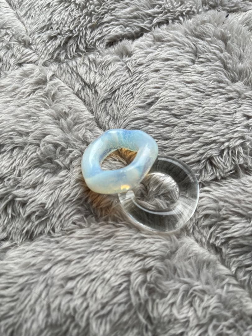 【printemps】ガラスリング　２個セット　クリア　オーロラ