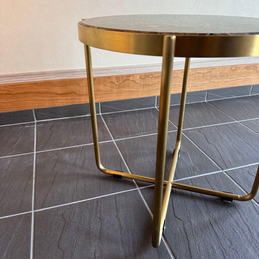 【最終価格】クラッシュゲート　コーヒーテーブル　サイドテーブル　ゴールド　関家具