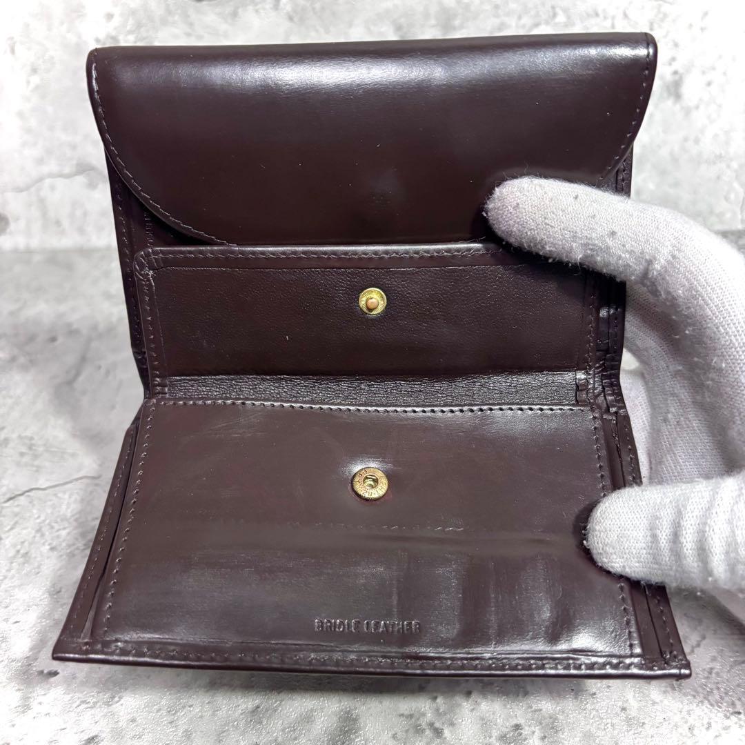 【よっこん！】ホワイトハウスコックス 3つ折り財布 ダークブラウン 茶