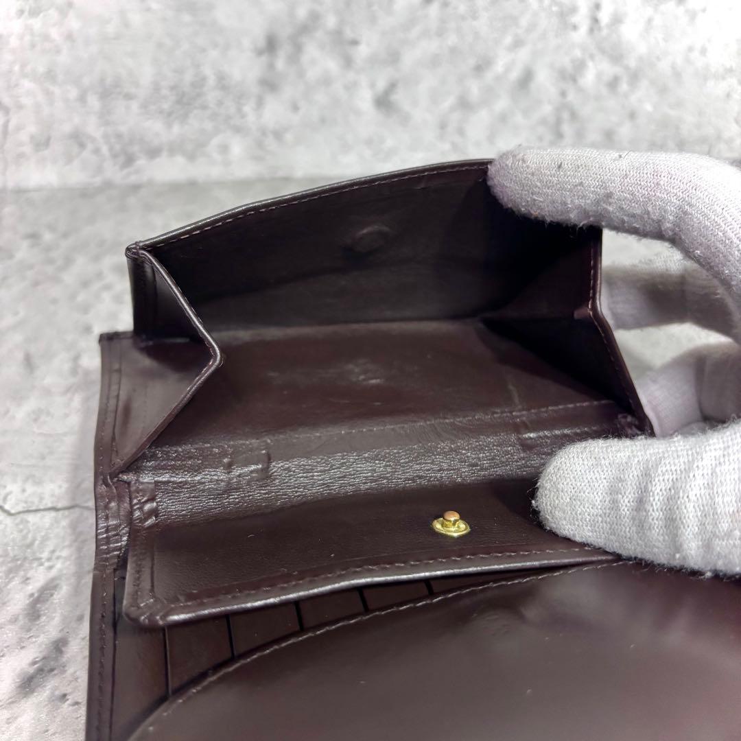 【よっこん！】ホワイトハウスコックス 3つ折り財布 ダークブラウン 茶