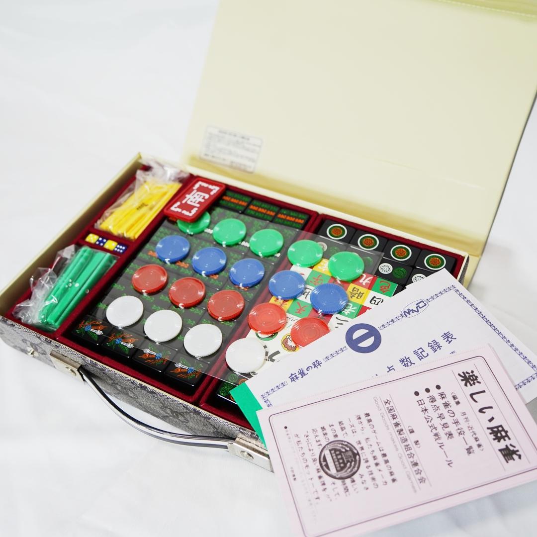 麻雀牌 ミズノ丸一 黒牌／廃盤・極レア品／昭和レトロ／美品　点棒　サイコロ