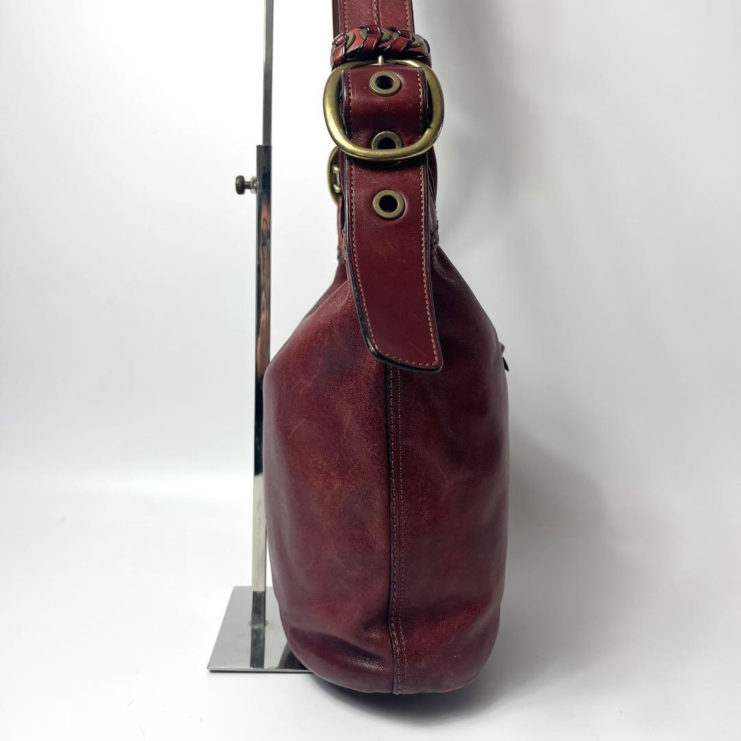 COACH オールドコーチ ショルダーバッグ グラブタンレザー ボルドー 881