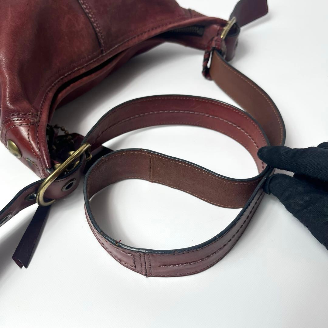 COACH オールドコーチ ショルダーバッグ グラブタンレザー ボルドー 881