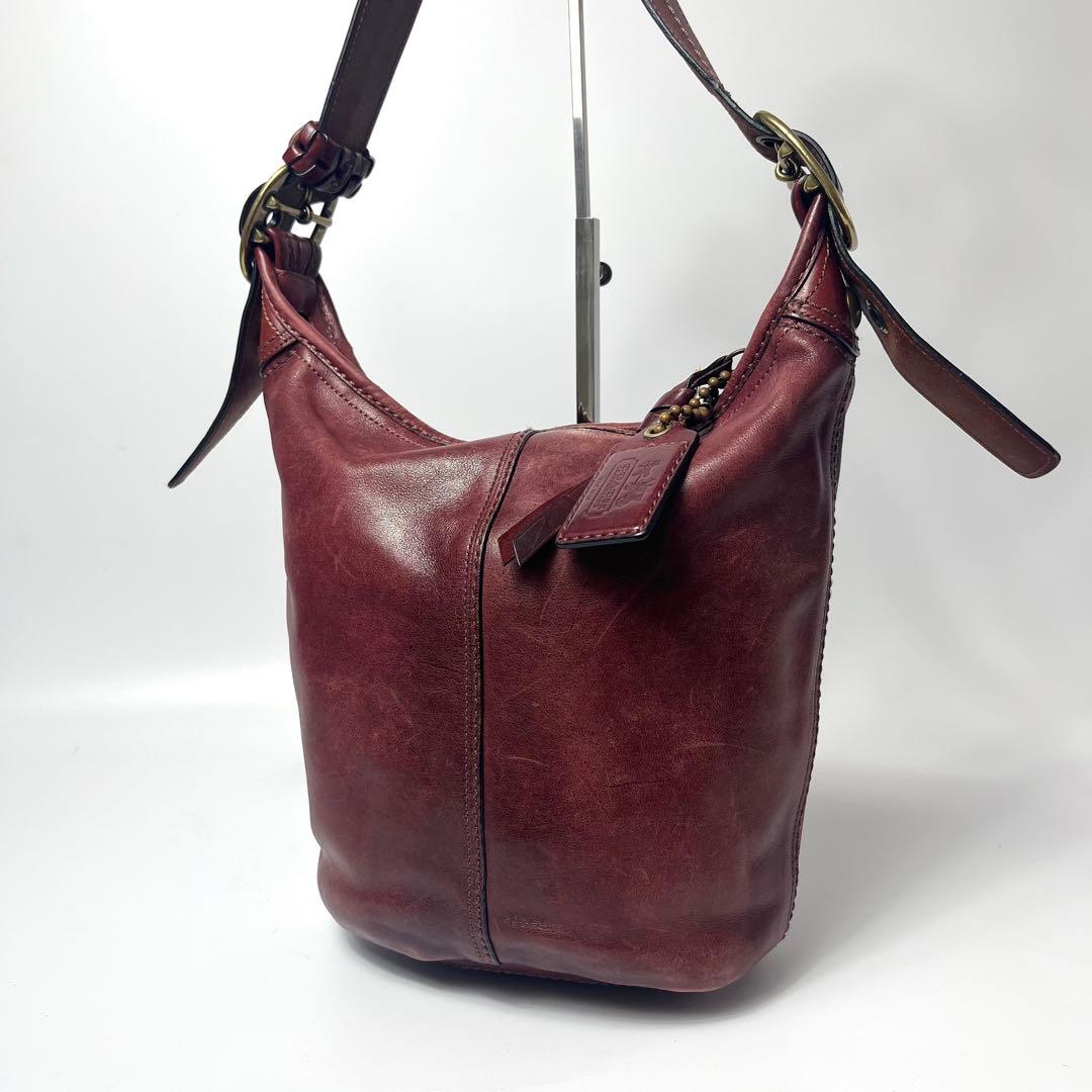 COACH オールドコーチ ショルダーバッグ グラブタンレザー ボルドー 881